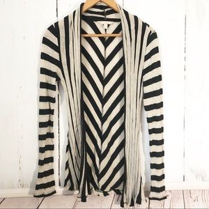 Banana Republic • Striped Long Line Linen Cardigan